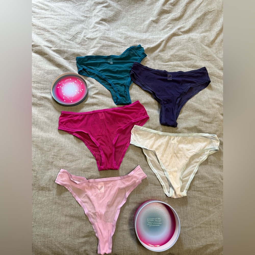 Parade Multi Pack (5) Cheeky Plus One Thong Jewel Tones Size Small silky mesh